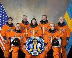v. l. n. r. José Hernández, Kevin Ford, John Olivas, Nicole Stott, Christer Fuglesang, Frederick Sturckow, Patrick Forrester