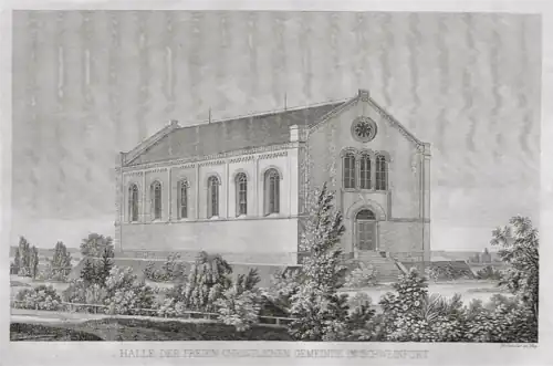 Freie Christliche Gemeinde am Schillerplatz. Ab 1859 Theater, im letzten Krieg zerstört