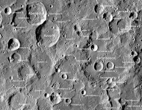 Sacrobosco und Umgebung (LROC-WAC)