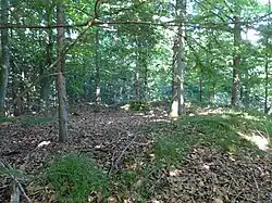 Runde Substruktion im Osten. Turm beim Eingang(?)