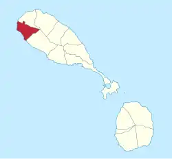 Die Lage von Saint Anne auf der Insel St. Kitts