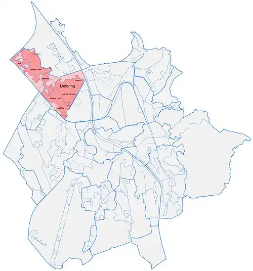 Der Salzburger Stadtteil Liefering (hier ohne den Salzachseeraum)