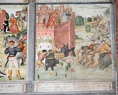 Anonym Lombardo, Geschichten von St. Theodor (1514): Karl der Große muss die Belagerung von Pavia aufgeben