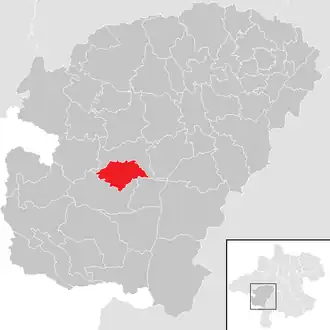 Lage der Gemeinde St. Georgen im Attergau im Bezirk Vöcklabruck (anklickbare Karte)