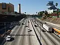 Der US-101 geht im Santa Ana Freeway in Los Angeles auf USA-Kalifornien Kalifornien