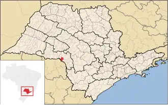 Lage der Gemeinde Ourinhos im Bundesstaat São Paulo