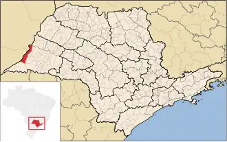 Lage im Bundesstaat São Paulo