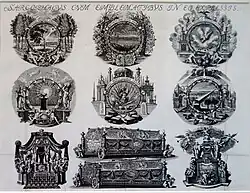 Kupferstich des Sarges von Herzog Georg Wilhelm