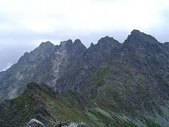 Der Satan vom Sattel Vyšné Kôprovské sedlo aus gesehen