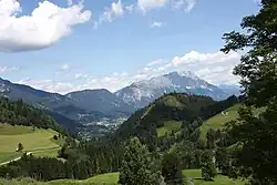 Vorderes Sattental, Blick zum Grimming