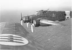 SM.79 der 193ª Squadriglia Bombardamento Terrestre im Formationsflug