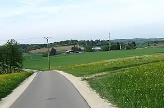 Aus Südwesten, mit dem Fladhof im Vordergrund