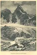 Schattenspitze und Wiesbadener Hütte im Jahr 1912