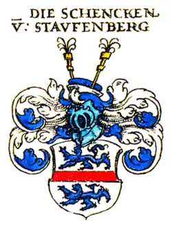 Wappen der „Schencken von Stauffenberg“, Siebmachers Wappenbuch 1605