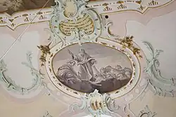 Stuckkartusche mit Mannaregen