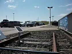 Schienenstück vom Gleis Jever–Harle im ehemaligen Bahnhof Harle