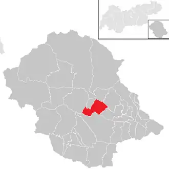 Lage der Gemeinde Schlaiten im Bezirk Lienz (anklickbare Karte)