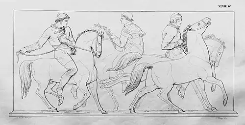 34. Reiter mit ausschlagendem und scheuendem Pferd (W VIII).