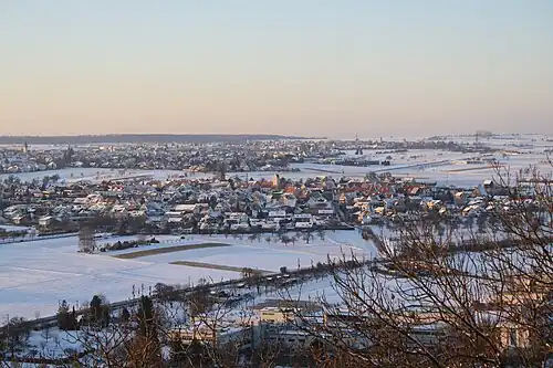 Blick auf Affstätt, Kuppingen und Oberjesingen