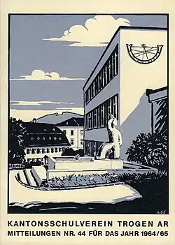 Titelbild 1965: «Annex» mit Brunnen und Sonnenuhr