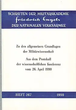Umschlag H. 267/1990, Zu den allg. Grundlagen der Militärwissenschaft