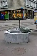 Bern, Schwanengasse-Brunnen. Von Heinz Schwarz (1920–1994), Bildhauer, Maler
