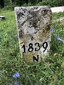 Ostseite 1839 Jahr der Festlegung der Grenze N Gemeinde Nordhalden