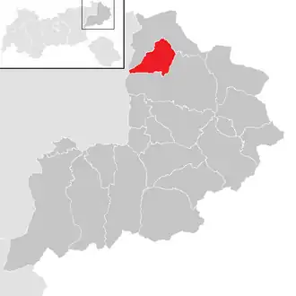 Lage der Gemeinde Schwendt im Bezirk Kitzbühel (anklickbare Karte)