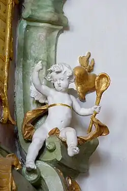 Engel mit dem Attribut des heiligen Augustinus (Löffel)