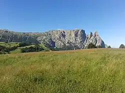 Blick über die Seiser Alm zum Schlern