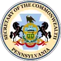 Siegel des Secretary of the Commonwealth von Pennsylvania