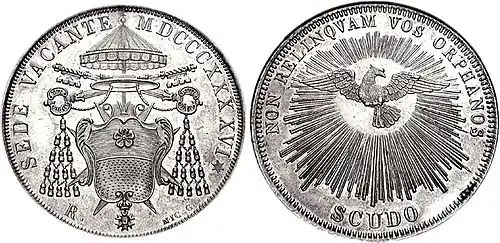 Scudo von 1846, eine Sedisvakanzmünze