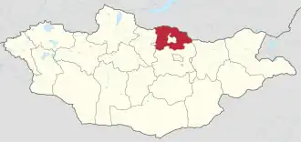 Lage des Selenge-Aimag