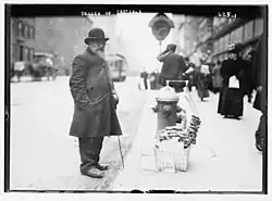 Pretzel-Verkäufer in Brooklyn, Park Slope, 6th Avenue, New York City, um 1915