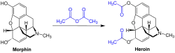 4. Acetylierung des Morphins zum Diacetylmorphin
