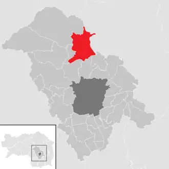 Lage der Gemeinde Semriach im Bezirk Graz-Umgebung (anklickbare Karte)