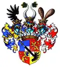 Wappen der Freiherren von Senden genannt Freiherr von Bibran und Modlau (kurz: Freiherren von Senden-Bibran)