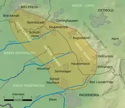 Lage von Haustenbeck in der Senne