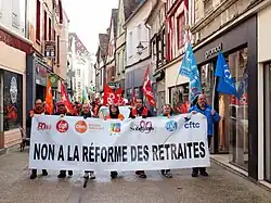 Französische Gewerkschaftsdemo am 11. März 2023