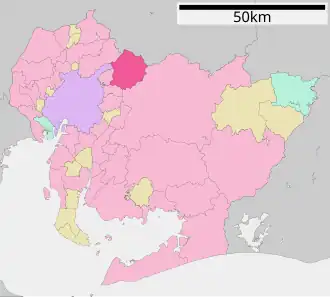 Lage Setos in der Präfektur