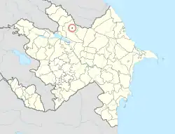 Karte von Aserbaidschan, Position von Şəki hervorgehoben