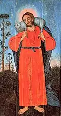 Bessarabische Ikonendarstellung Jesu als des guten Hirten, 18. Jahrhundert