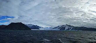 Blick von der Robertson Bay auf den Shipley-Gletscher (2017)