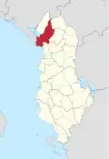 Lage des Kreises Shkodra
