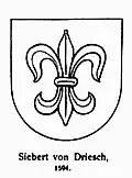 Wappen Siebert von Driesch, Aachen 1594