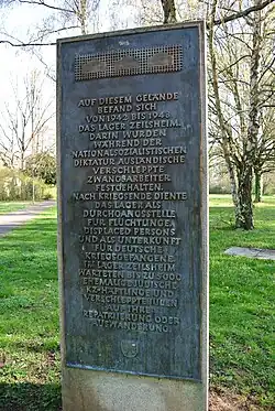 Das heutige Denkmal zur Erinnerung an das Arbeits- und DP-Lager