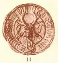 Vollwappen-Siegel des Burggrafen Jeschke von Dohna, 1401