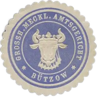 Siegel des Großherzoglich Mecklenburgisches Amtsgericht Bützow um 1890