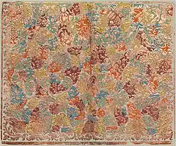 Goldenes Brokatpapier auf mehrfarbigem Grund (ca. 1760)