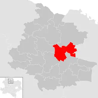 Lage der Gemeinde Sigmundsherberg im Bezirk Horn (anklickbare Karte)